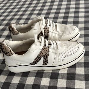 MIA White and Tan Women's Sneakers with Leopard Print
